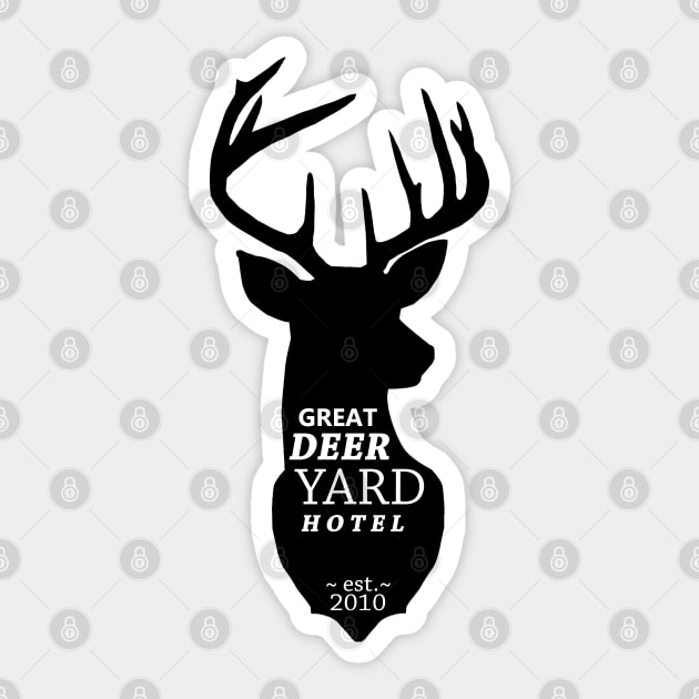 Great Deer Yard Hotel Sticker by red-leaf